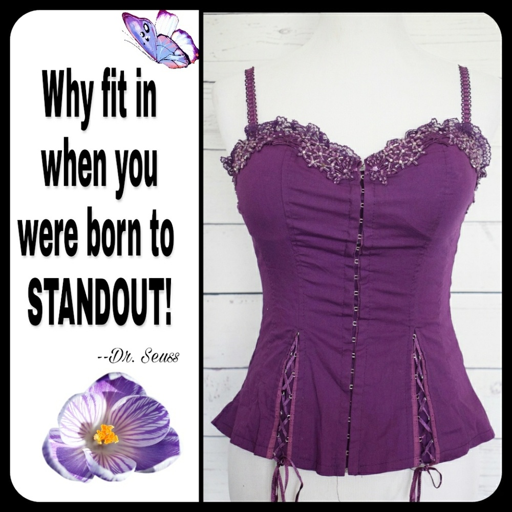 Beaded Purple Corset style top